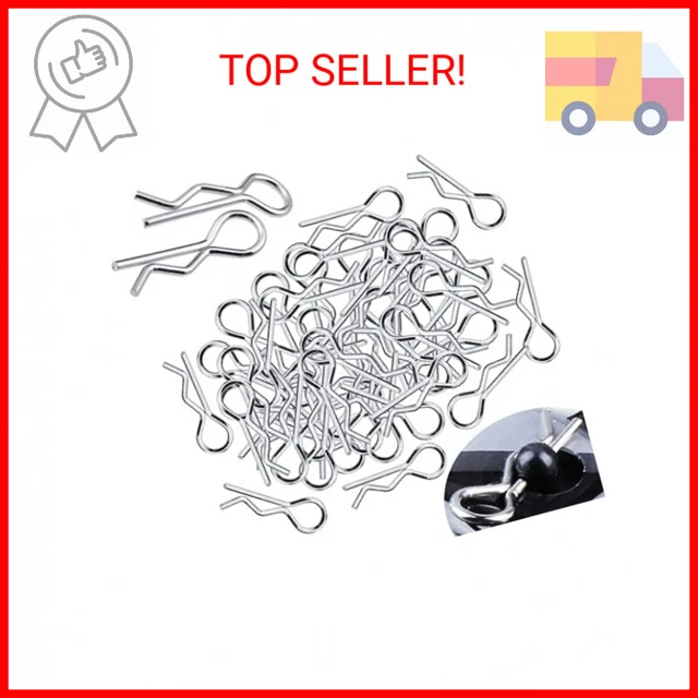 Hobbypark RC Car Body Clips Bent Springy R Pins for 1/5th 1/8th Scale Traxxas 1/