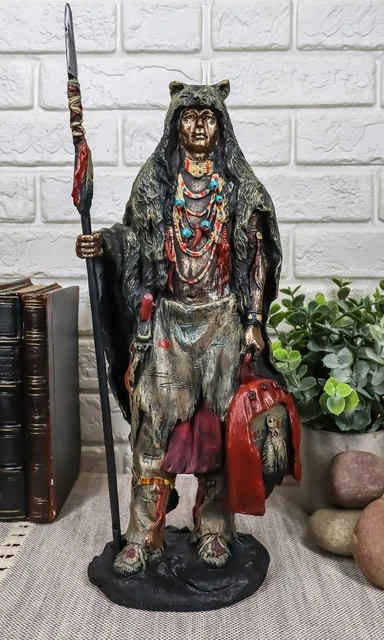 Ebros Tribal Indian Native Skinwalker Warrior Witch with Bear Headdress Winte...