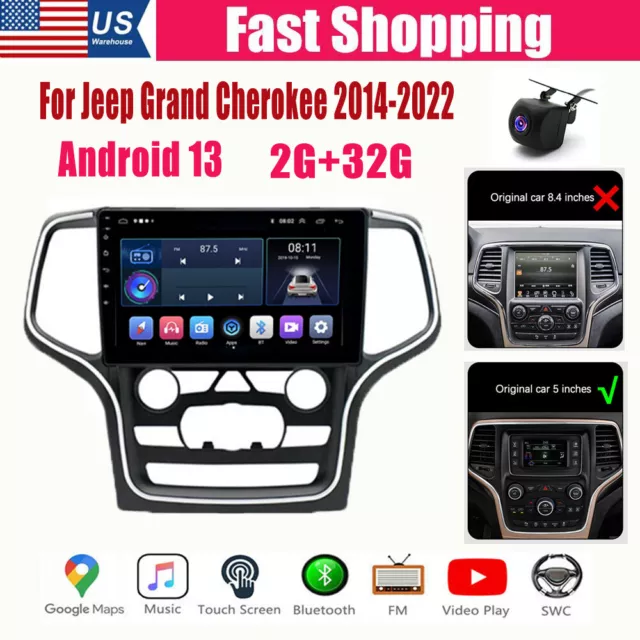 10.1'' Android 13 Car Stereo Radio GPS Navi For Jeep Grand Cherokee 2014-22 USA