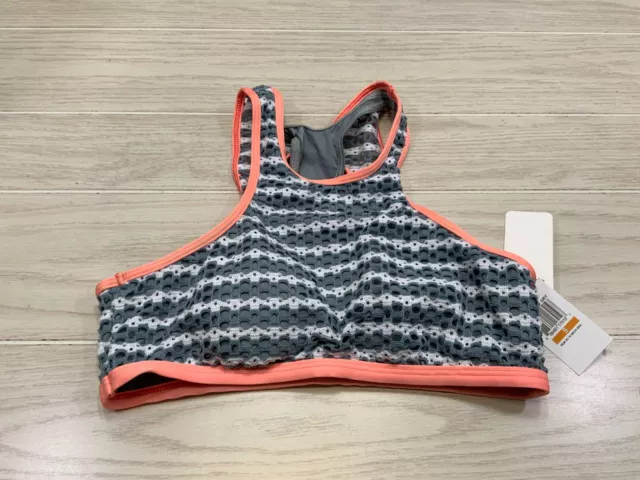 Splendid Avalon Crocheted High-Neck Swim Top, Women's Size S, Gray NEW MSRP $94