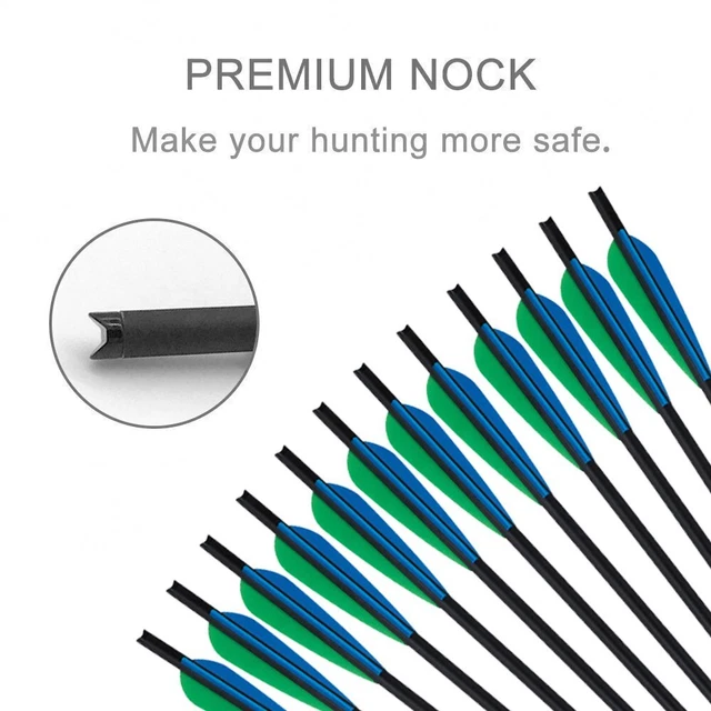20'' Crossbow Bolts Carbon OD 8.8mm Arrows/100Gr Arrowheads/Lighted Nock Hunting 3