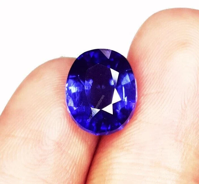 3.87 Carats Véritable Saphir Ovale à Facettes Pas Amélioré Libre Certifié Gemme
