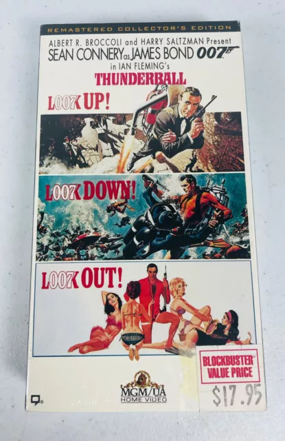 🔥 James Bond 007 • Thunderball  • Sean Connery • VHS 1994 • Blockbuster • Rare!