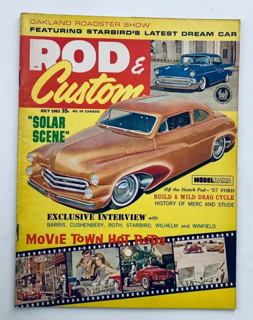 VTG Rod & Custom Magazine July 1963 Vol 11 #3 Movie Town Hot Rods No Label