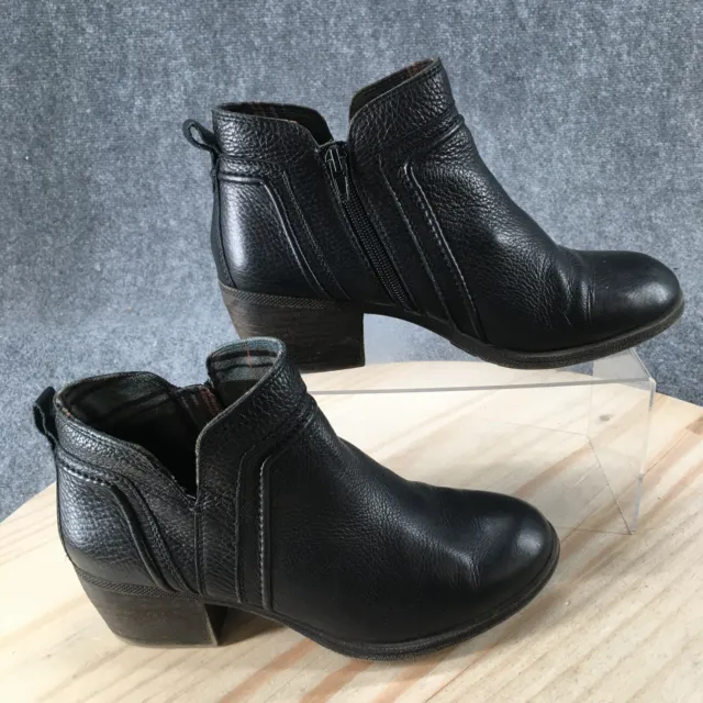 Cobb Hill By Rockport Boots Womens 8.5 N Ankle Booties Heels Black Leather Zip