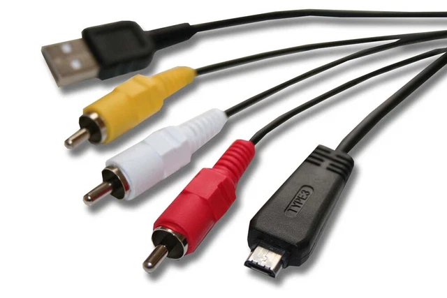 CABLE USB AV pour SONY Cybershot DSC-W570 DSC-H70 DSC-HX7V