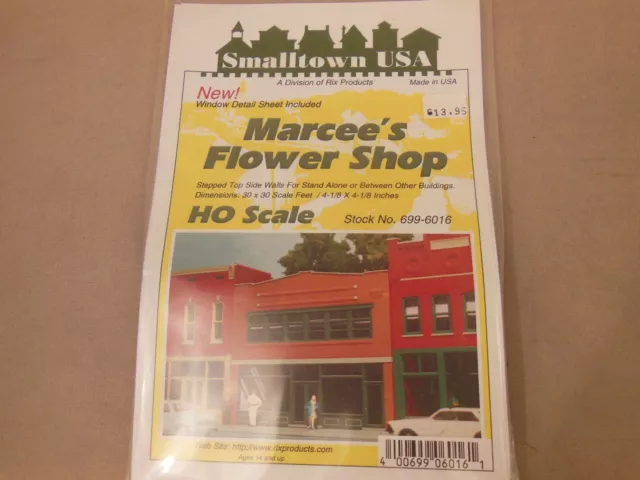 Ho Scale Rix/Small Town Usa 699-6016 Marcee's Flower Shop Structure Kit