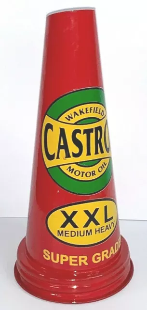 Old Style - Metal Castrol Wakefield XXL Med Heavy Super Grade Oil Bottle Pourer.