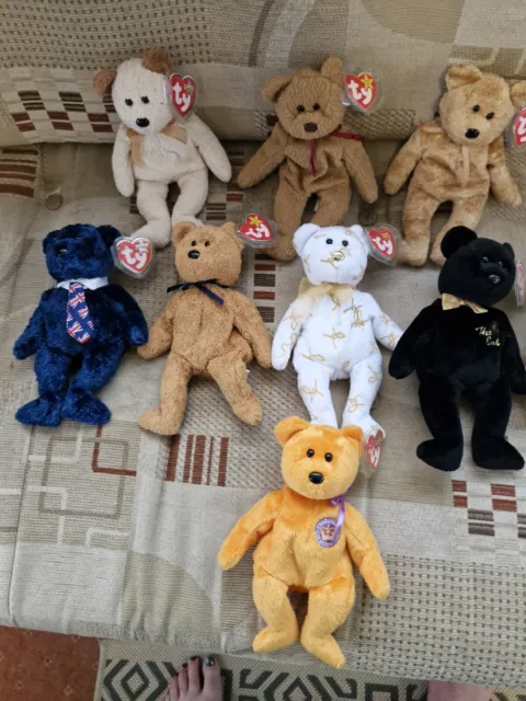 Rare TY Beanie Babies Bear Bundle Collection - Excellent Condition With Tags
