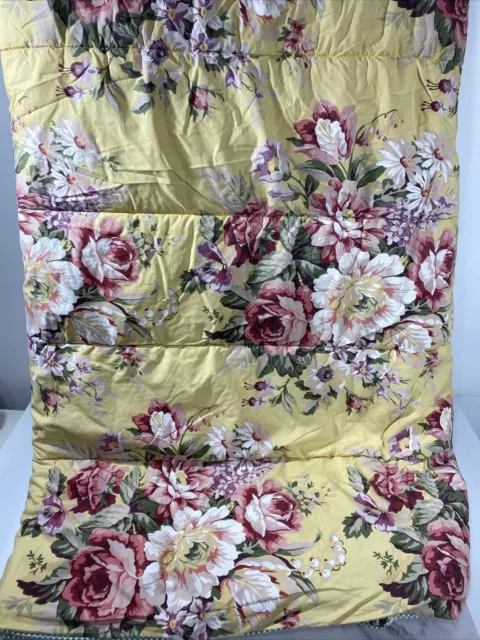 Vintage Ralph Lauren TWIN Comforter SOPHIE BROOKE Floral Roses Yellow Kathleen 3