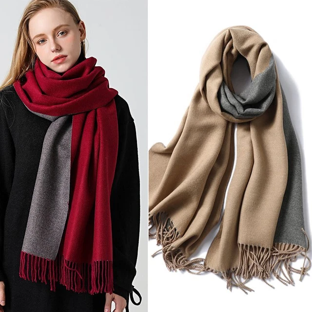 Bufanda Cachemira Invierno Envuelve Señora Borlas Pashmina Mujeres Grueso Chales