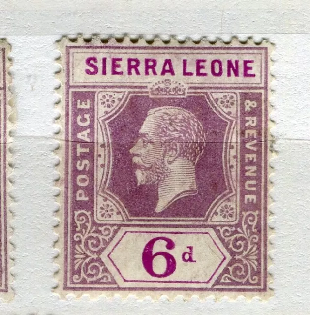 SIERRA LEONE; 1920s early GV issue Mint hinged 6d. value