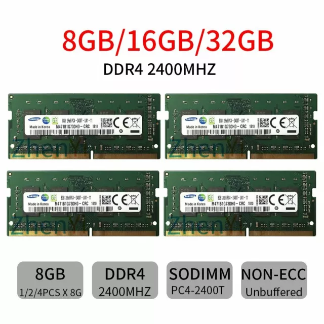 32GB 16GB 8GB DDR4 2400Mhz PC4-19200 260Pin SODIMM Laptop Memory RAM Samsung LOT