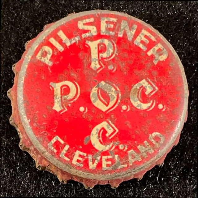 P.o.c. "Pilsener On Call" "Pride Of Cleveland" Cork Beer Bottle Cap ~ Ohio Crown