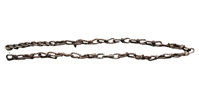Chaîne Jaseron En Argent Massif XIXème Siècle - Longueur 102cm, Poinçon Sanglier, Occasion