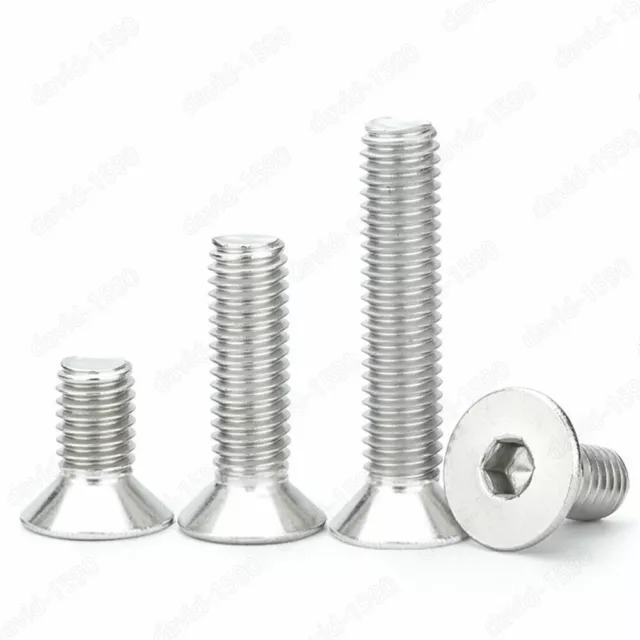 304 Stainless Steel Hex Socket Bolts Countersunk Head Screws M2 M2.5 M3 M4 M5