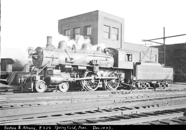 3Aa073 2Ndgen Neg/Rp 1923 Boston & Albany Railroad 440 Loco #254 Springfield Ma