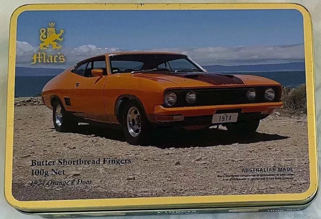 Macs 1974 XB Falcon Hardtop Collectors Empty Shortbread Biscuit Tin VGC 3