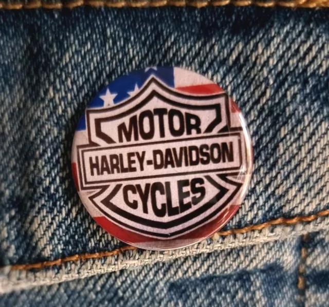 Harley Davidson - Small Button Badge - 25mm diam