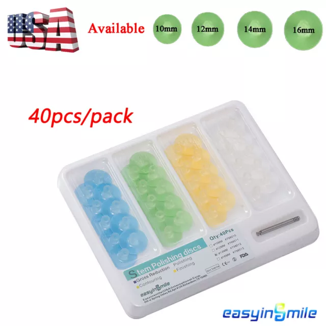 Dental Stem Finishing Polishing Discs Assorted Kit Flex 40Pcs/pack 10/12/14/16MM