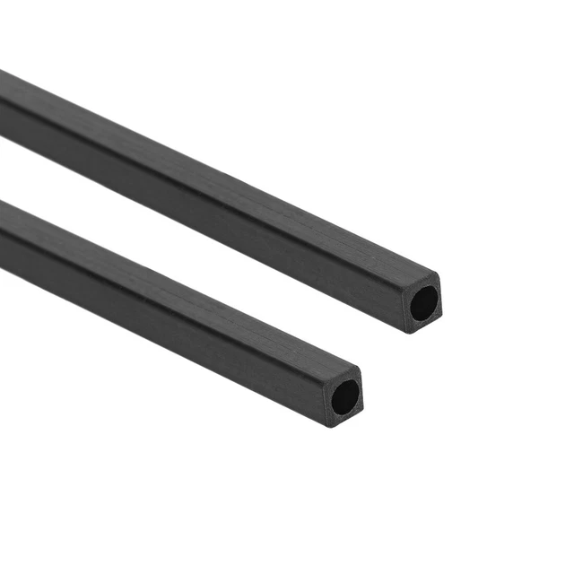 Carbon Fiber Square Tube 1.7x1.7x1mm Inner Round 400mm Carbon Fiber Tubing 2 Pcs