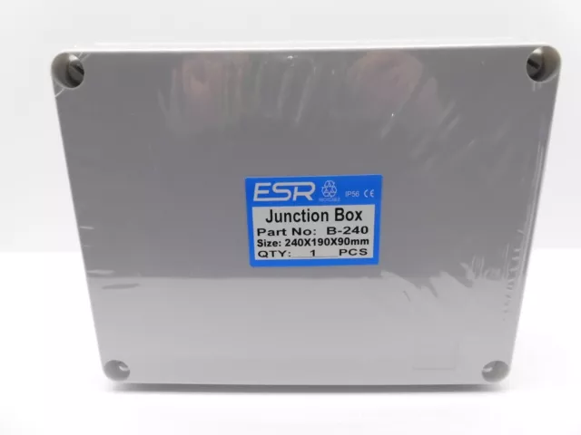 ESR ENCLOSURE JUNCTION BOX ADAPTABLE PVC PLASTIC IP56 WATERPROOF 240x190x90mm