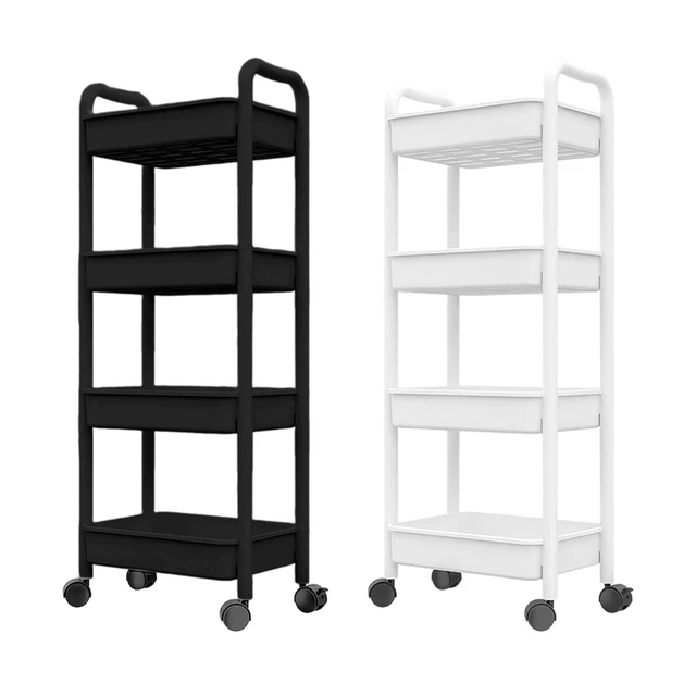 Klihome Chariot à Roulettes Étroite 5 Niveaux - Étagère Rangement Cuisine Salle De Bain 39x12,5x107,5 Cm Blanc