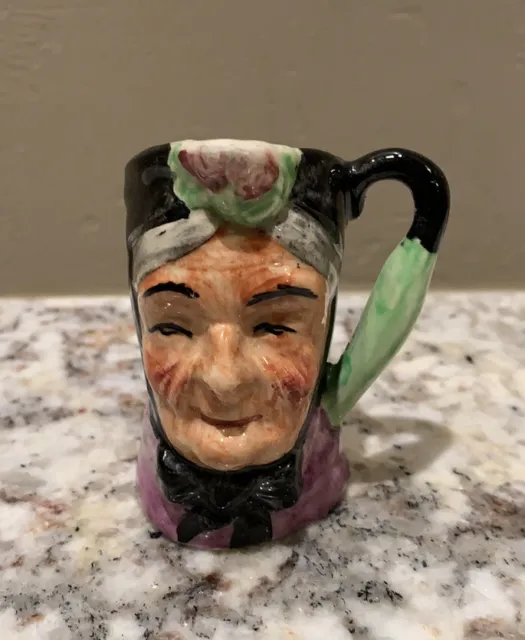 Vintage artone Toby jug old lady miniature handpainted England 2.5”