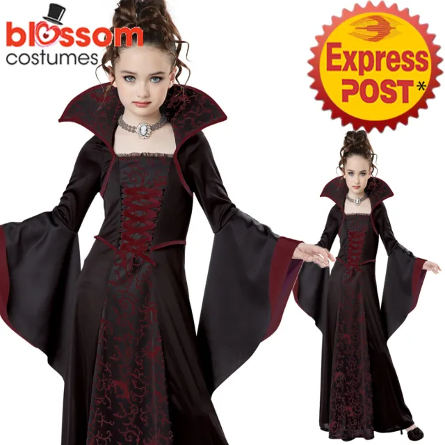 CK1262 Royal Vampire Girls Dracula Twilight Halloween Fancy Dress Child Costume