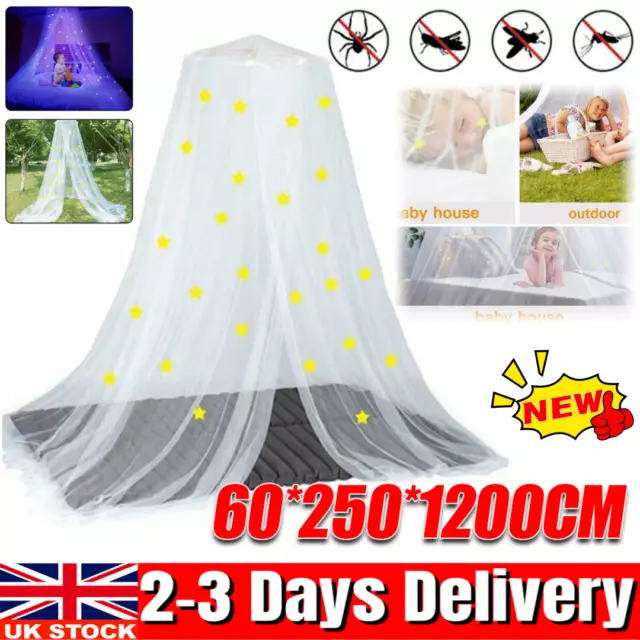 Children's Bed Canopy Bedcover Mosquito Net Curtain Bedding Dome Tent UK STOCK