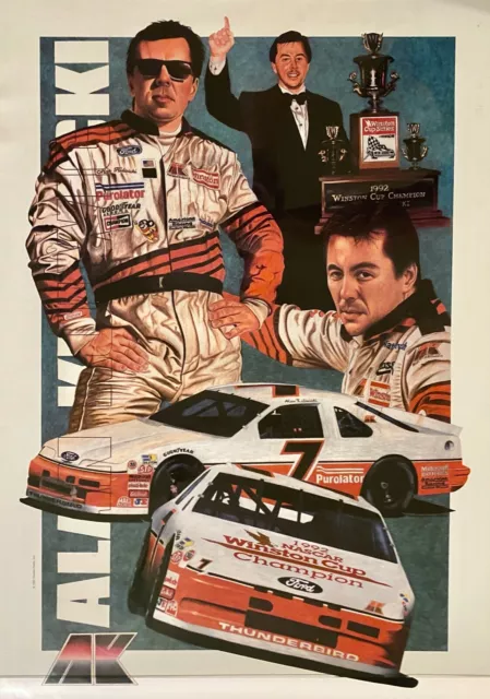 1992 Alan Kulwicki Poster NOS Lithograph Winston Cup Champion Ford Thunderbird