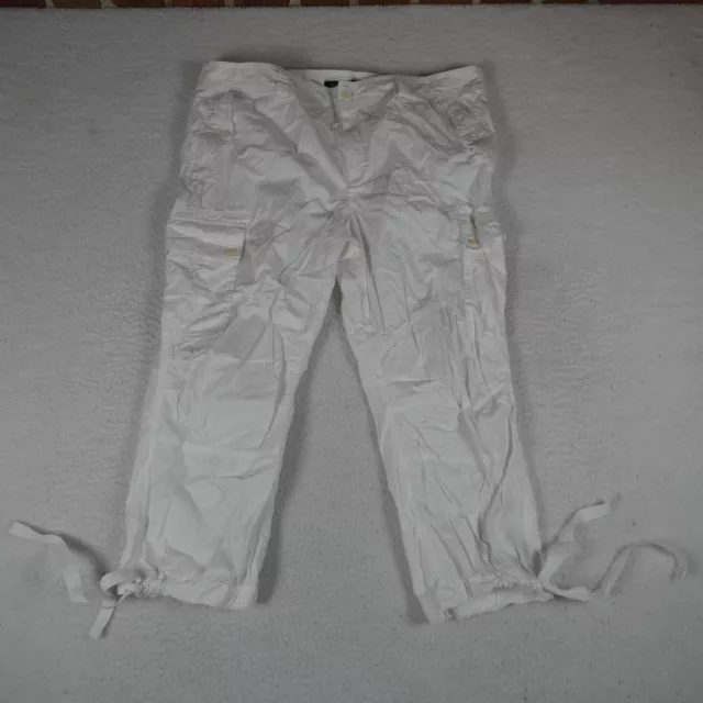 Lauren Ralph Lauren Pants Women Size 18W White Capri 100% Cotton w Drawstrings