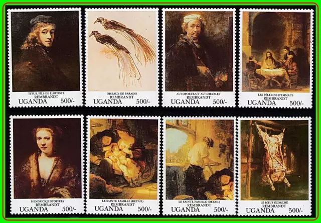 UGANDA = PAINTINGS by REMBRANDT MNH  COSTUMES, JUDAICA, RELIGION, BREASTFEEDING