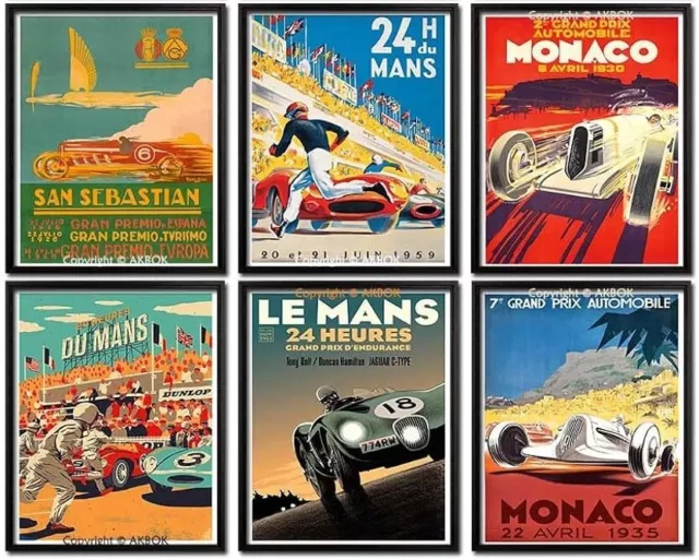 MOTOR RACING Metal Signs Cars Grand Prix GP Monaco A45 Le Mans F1 Wall Art Cave