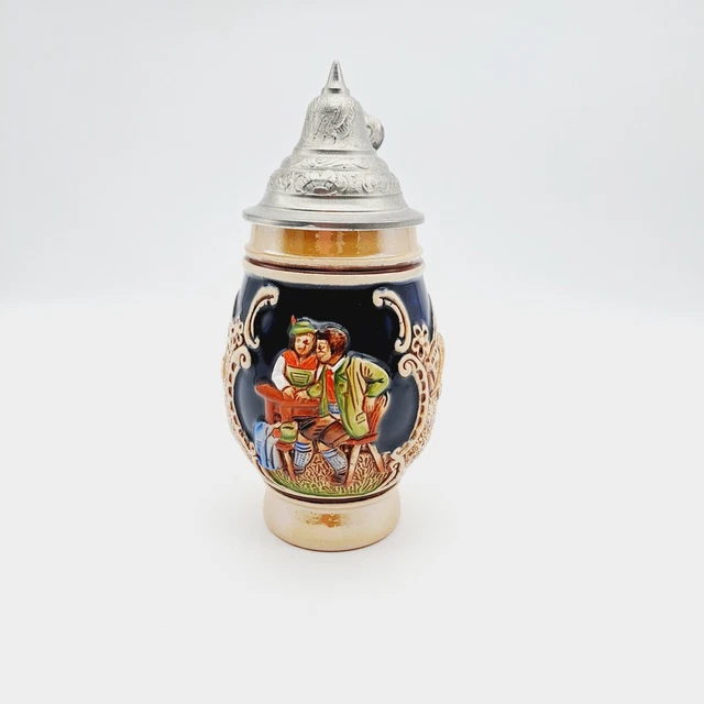 Vintage Beer Stein Small mini mug Germany 500 DRM 53 lidded decorative ceramic