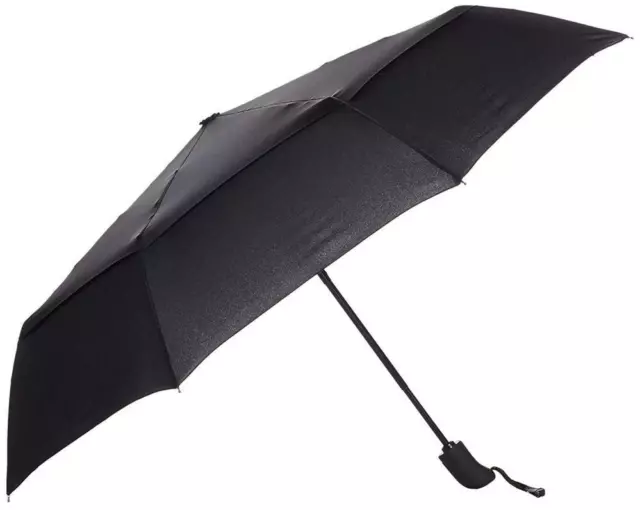 AmazonBasics Automatic Travel Small Compact Umbrella With Wind Vent - Black 2