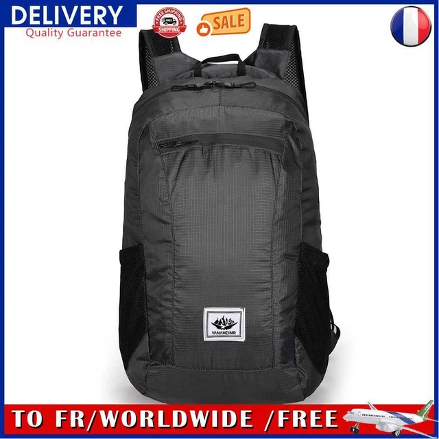 20L Large Waterproof Folding Climbing Backpack Bags Travel Rucksack (Black)