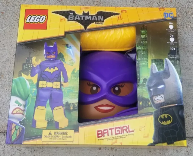 DC Batman Movie Lego Batgirl Halloween Girls Pants Cape Mask Hands L 10-12