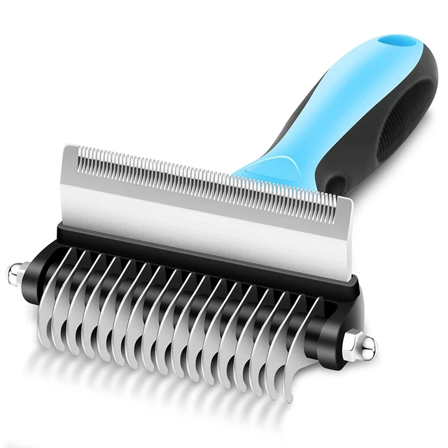 Undercoat Rake for Dogs & Cats, 2 in 1 Dematting Comb & Deshedding Brush New