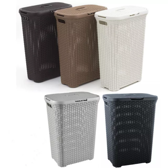 Wäschekorb Rattan Wäschebox Wäschekörbe Wäschesammler 60L 40L Box Curver TOP