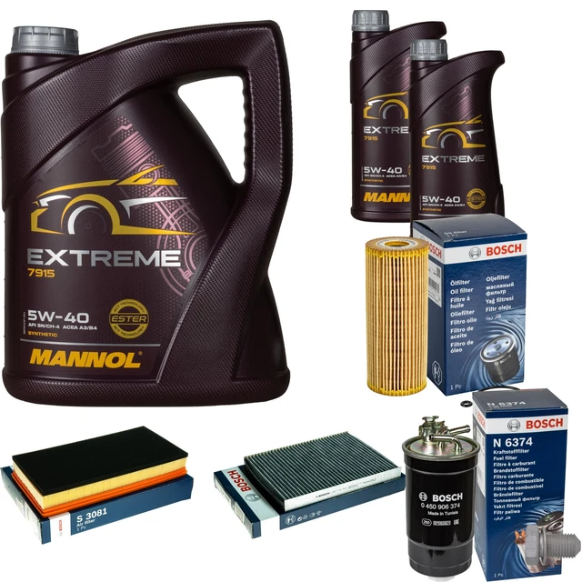 Kit Vidange Complet Bosch + MANNOL Extreme 5W-40 5L Pour Nissan Juke 1.2 DiG-T – Filtres à Huile Et Air Inclus