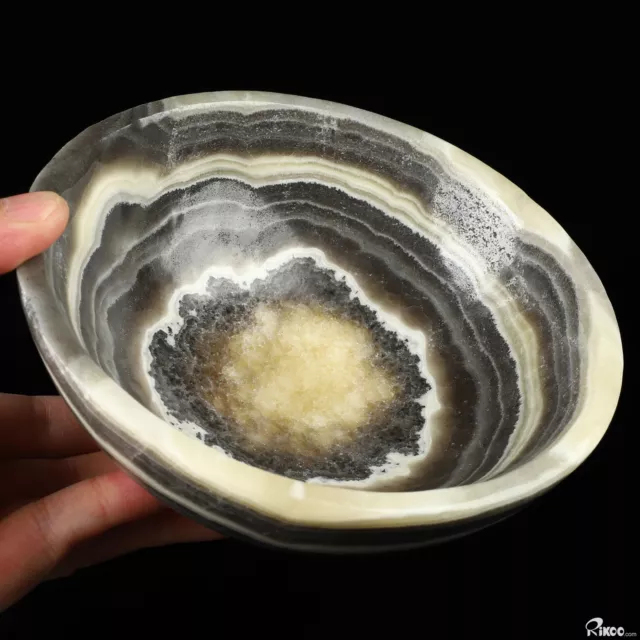 6.3" Zebra Calcite Hand Carved Crystal Bowl, Crystal Healing