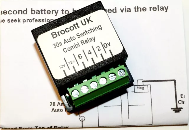 Regius Self Switching, Voltage Sensing Split Charge Relay  - 12V, 30 Amp