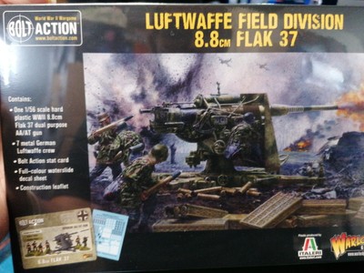 Warlord Games Bolt Action - Canon Luftwaffe 8.8cm Flak 37 - Figurine à Assembler Et Peindre