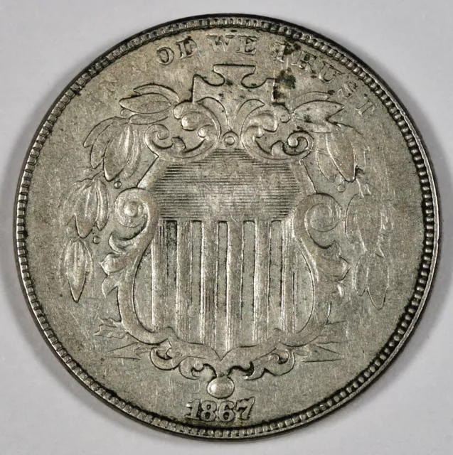 1867 Shield Nickel.  VF-XF.  196602