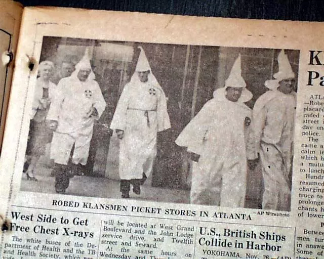 Blacks LUNCH COUNTER SIT-INS Ku Klux Klan Civil Rights Movement 1960 Newspaper
