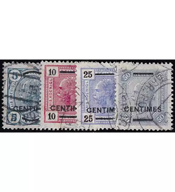 Österreich Post auf Kreta Nr. 8-11 gestempelt