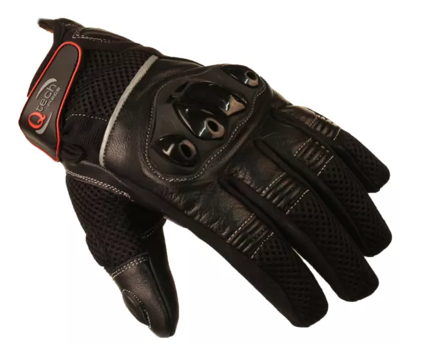 MOTORCYCLE Motorbike GLOVES Sports Short Cuff Protected Knuckle in BLACK