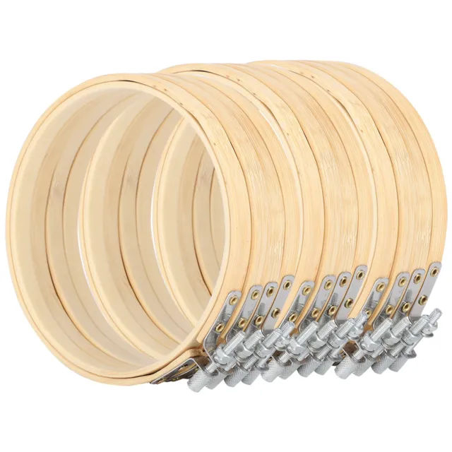 12pcs 5.1in Bamboo Embroidery Hoops Adjustable Circle Rings Sewing Craft DXS