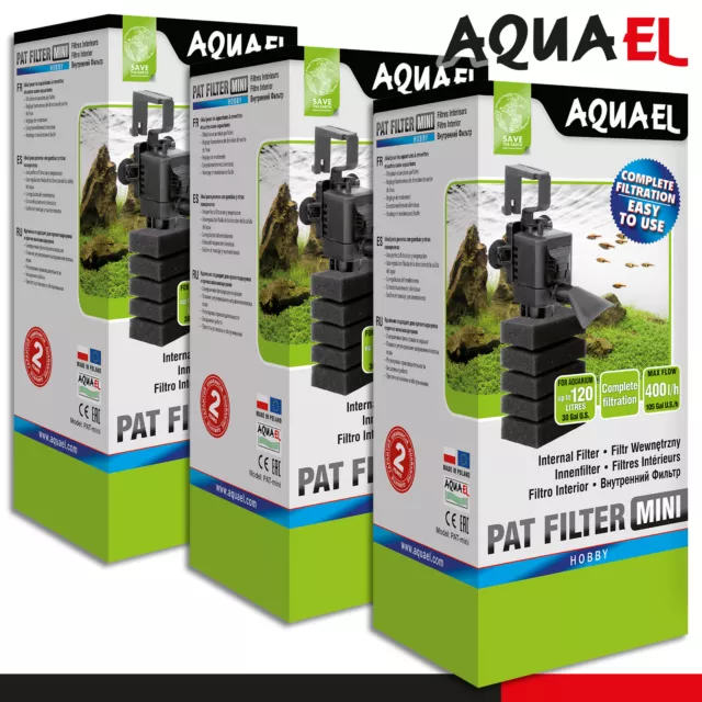 Aquael 3 X Pat Mini Miniaturturbinenfilter pour Petit les Aquariums D'Eau Douce